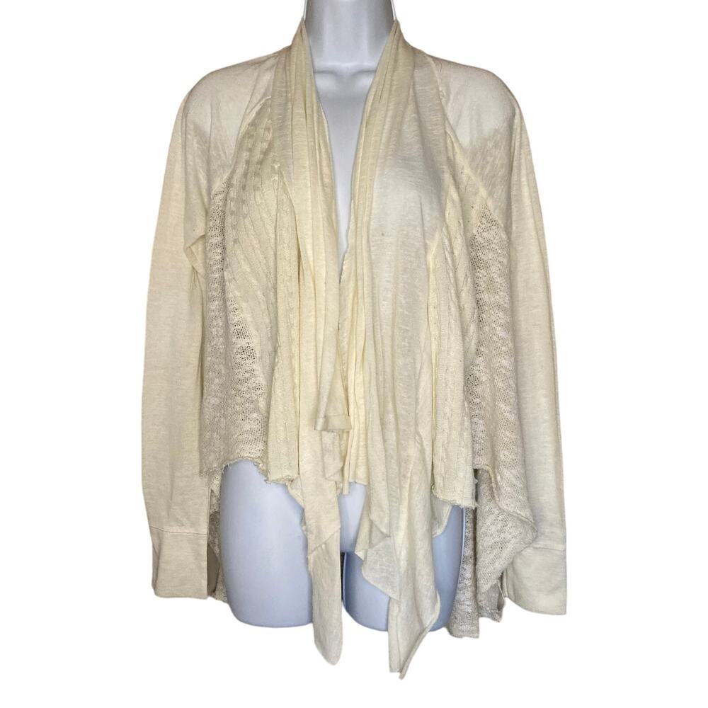 Anthropologie Asymmetrical Hem Lagenlook Cardigan Sweater Flowy Drape Size Small